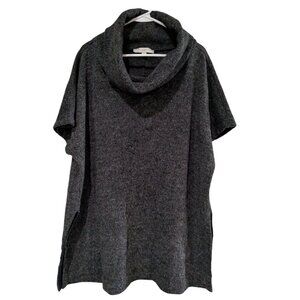 Ann Taylor LOFT Women's Poncho Sweater, Size XL, Dark Gray Heather, Cowl Neck